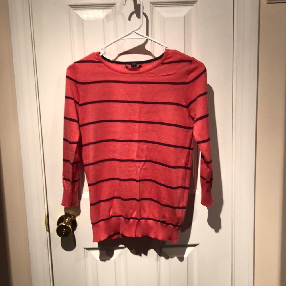 Thin striped pink sweater